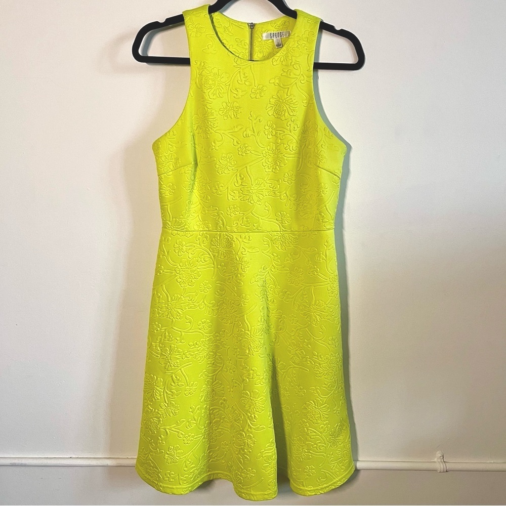 Spense Citron Floral Embossed Dress